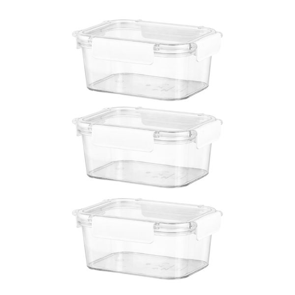 3 Pack - Plastic Fresh Keeping Lunch Box - Transparent