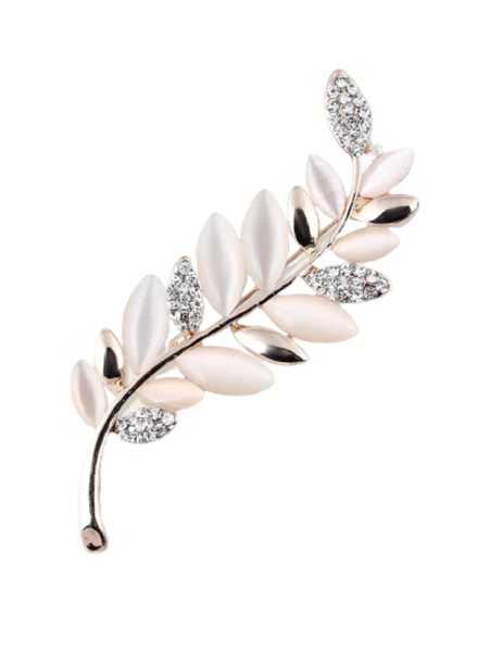 Stylish Rhinestone Leaf Decor Brooch Rose Gold | Buy Online in South ...