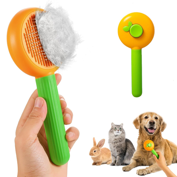Self Cleaning Slicker Brush for Dogs &amp; Cats, Dog Brush For Shedding