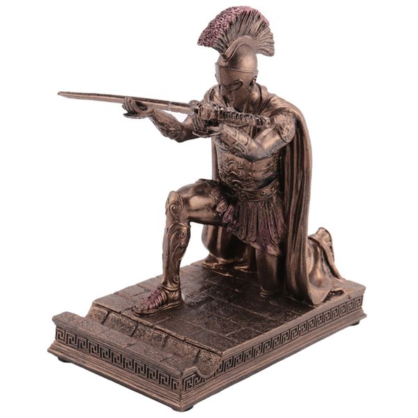Knight Pen Holder With Helmet Statue Pen Holder With Stand Bronze