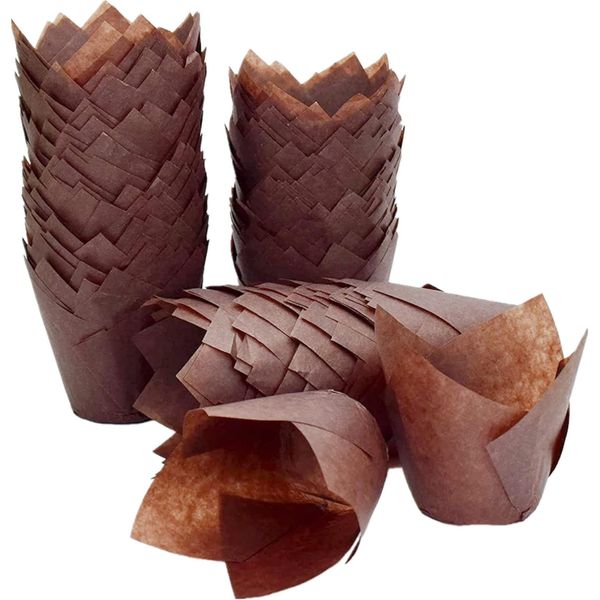 150pcs Tulip Cupcake Liners,Natural Baking Cups for Wedding, Birthday Party