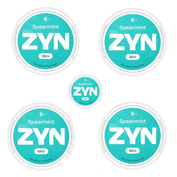 Zyn Mini Nicotine Pouches - Spearmint 6mg - 5 Pack (75 Pouches)