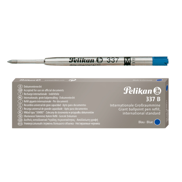 Pelikan 337 Ballpoint Refill, Blue Ink, Bold Tip, Pen Ink Refill Cartridge