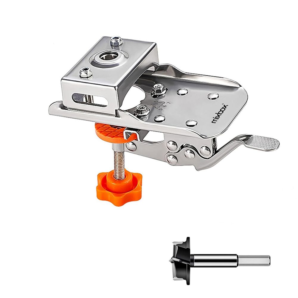 Mix Box 35mm Adjustable Stainless Steel Woodworking Drilling Locator