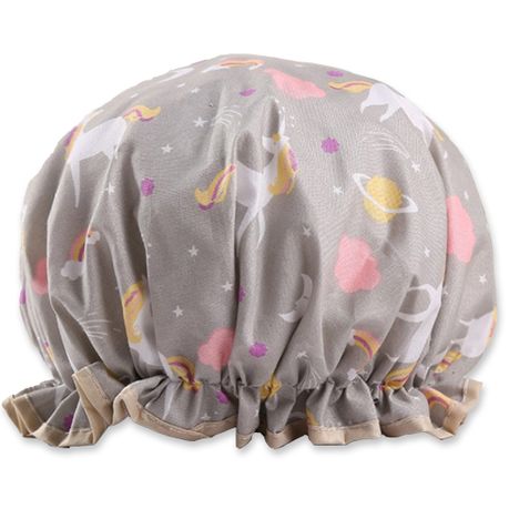 Dewy - Shower Cap - Bath Hat - Double Lined, Large - Grey Unicorn Cartoon |  Buy Online in South Africa 