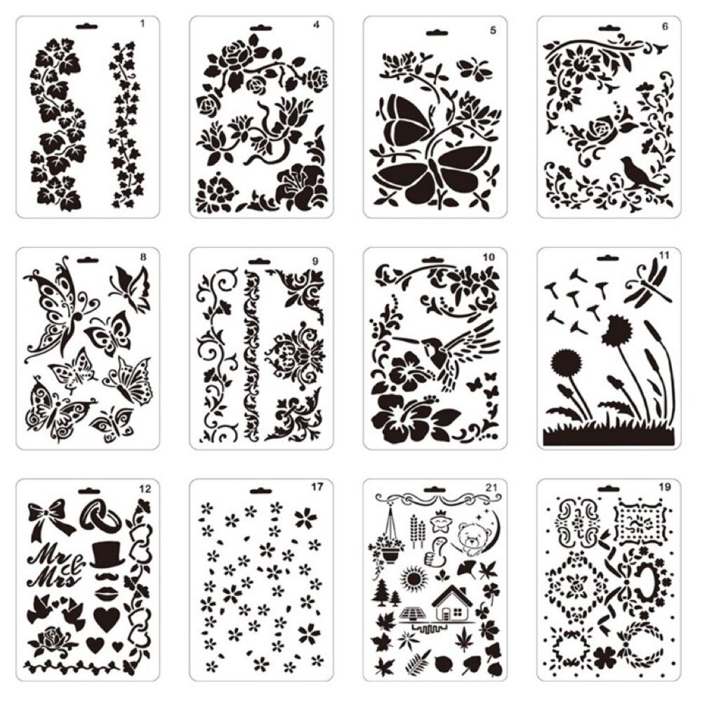 Craft Stationery Forest Bird Stencils Set Of 12(26cm) 