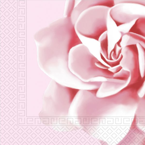 Napkins 3-Ply 33x33cm Pink Rose