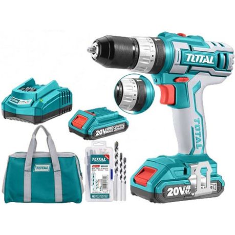 Total Tools 20V Lithium Ion Impact Cordless Drill with 2 x