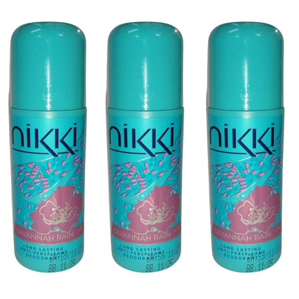 Nikki Long Lasting Anti-perspirant Roll On 50ml - Savannah Rain Pack of 3