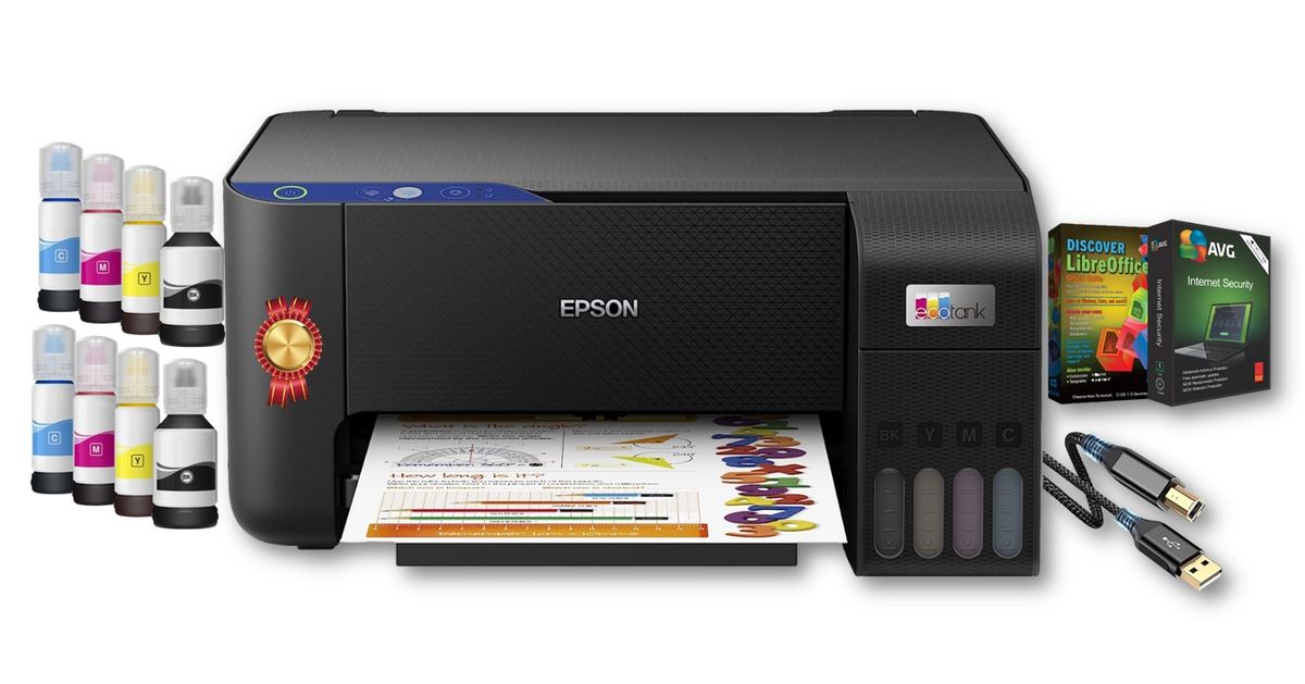 Epson EcoTank L3211- A4 colour 3-in-1 printer Ink Tank System-Bundle ...