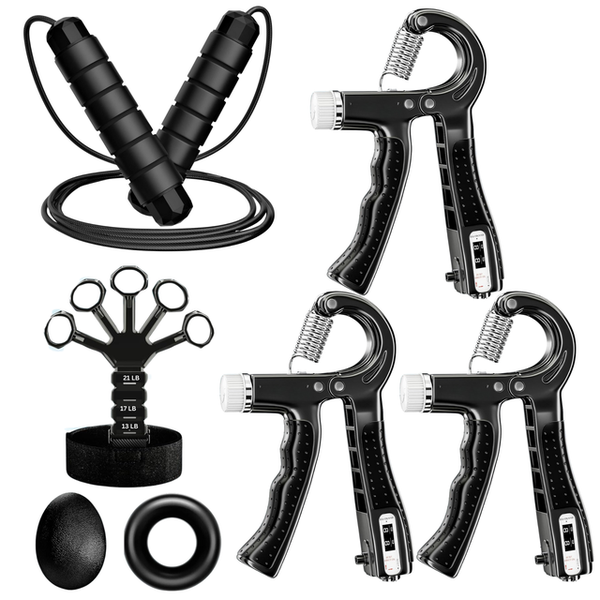 Tangle Free Jump Rope, Grip Strength Trainer Kit with Automatic Count &amp; Bag