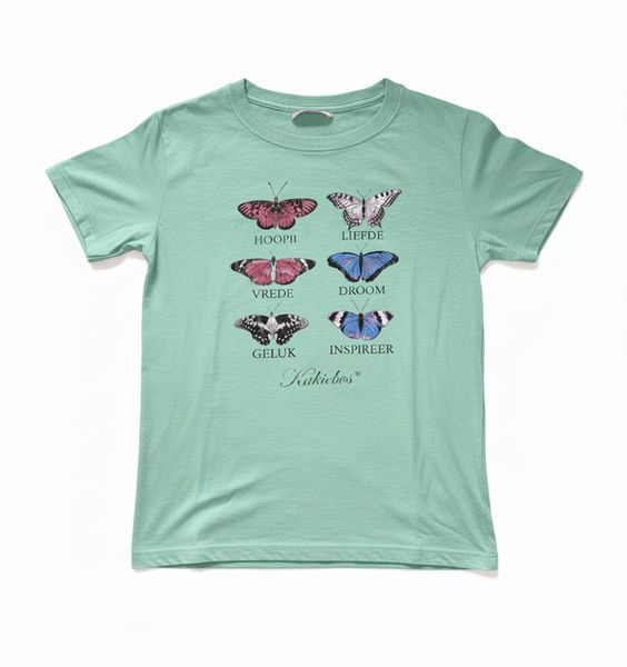 Kakiebos Women Butterfly T-Shirt - Emerald Melange