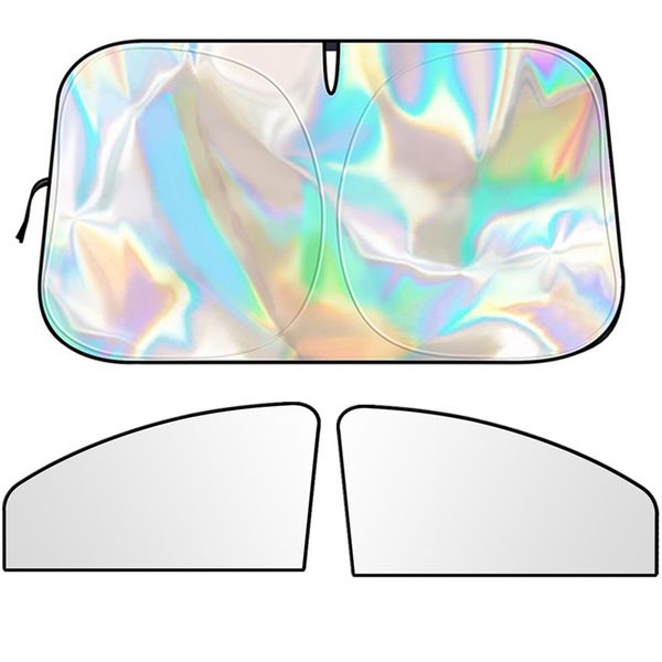 Sun Shield For Car Windows Iridescent Laser Visor+ 2Front Window Sun Shades