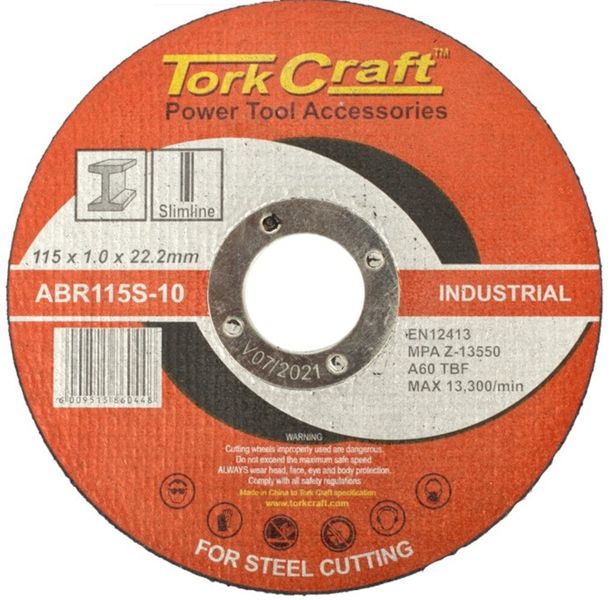 Tork Craft - 25 x Industrial Cutting Discs for Metal 115x1.0x22.2mm