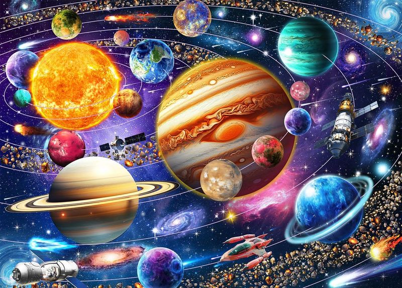 Stress relief puzzle cartoon landscape paper puzzle 1 piece