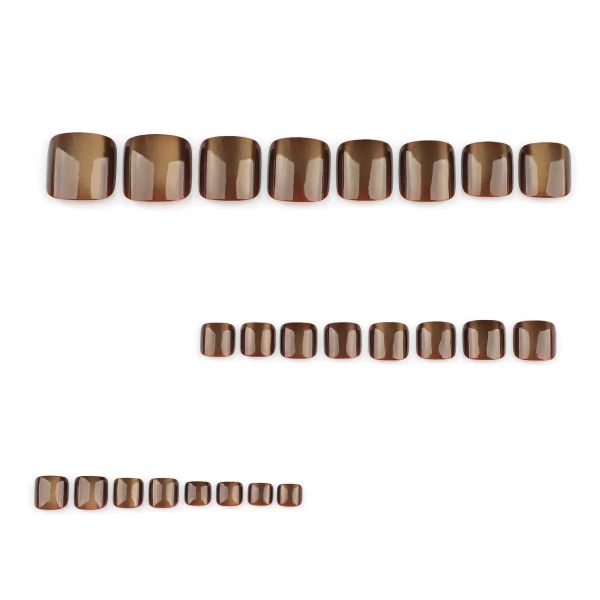 Retro Style Brown Cat Eye Nail Art False Nails