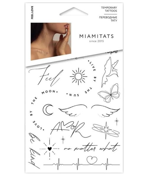 Set of Set of Temporary Tattoo FEEL LOVE (20 tattoos)