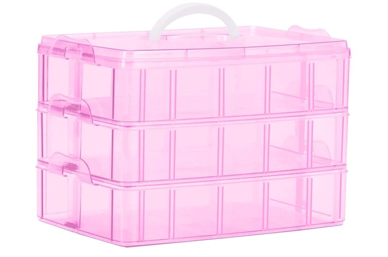 Bead Organizer,3-Tier Craft Organizers and Storage,Stackable Storage