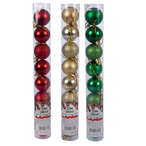 Christmas Tree Baubles Christmas Balls (24 Piece) 4cm Gold, Green