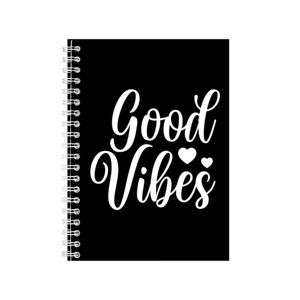 Vibes Only A5 Notebook Spiral Lined Notepad Inspirational Idea 360