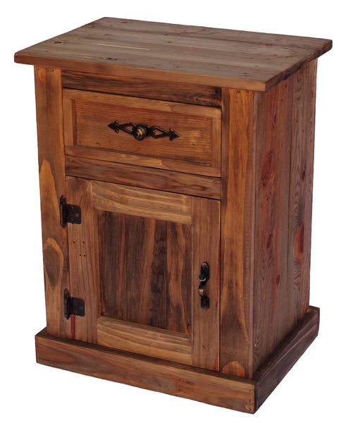 GC Leon Bedside/Side Table/Pedestal/Nightstand - Pallet Wood Unpainted