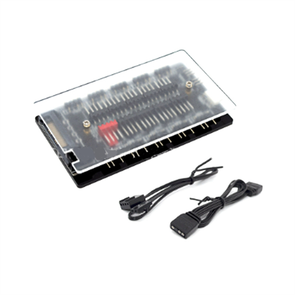 Rgb Fan Hub 10Ports Pwm Addressable Splitter 5V/3Pin For Power Supply