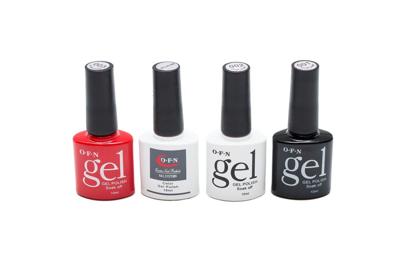 UV/LED Gel Nail Polish Black, White &amp; Red Colour with Matte Coat