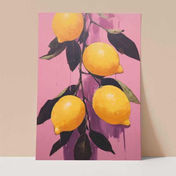 Pink Lemon Poster Wall Print