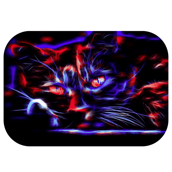 Blue and Red Cat Printed Mouse Pad