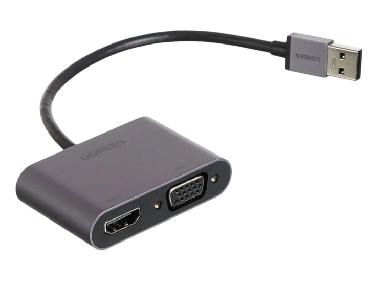 UGreen CM449 Compact USB-A to HDMI&amp;VGA Adapter,1080P High-Definition Output
