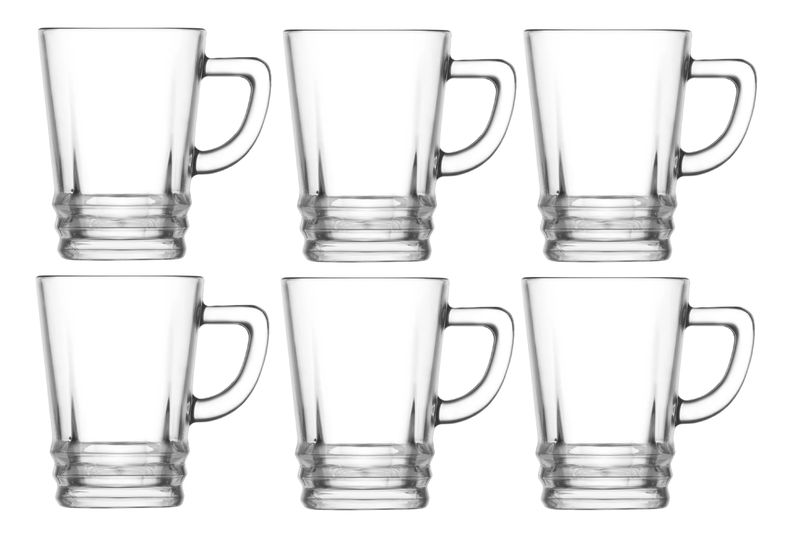 Elegant Round Coffee Glass - 225ml - 6 Piece Set
