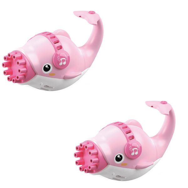 JB LUXX 19cm 10 HOLE Gatling Electric Bubble Machine - Set of 2