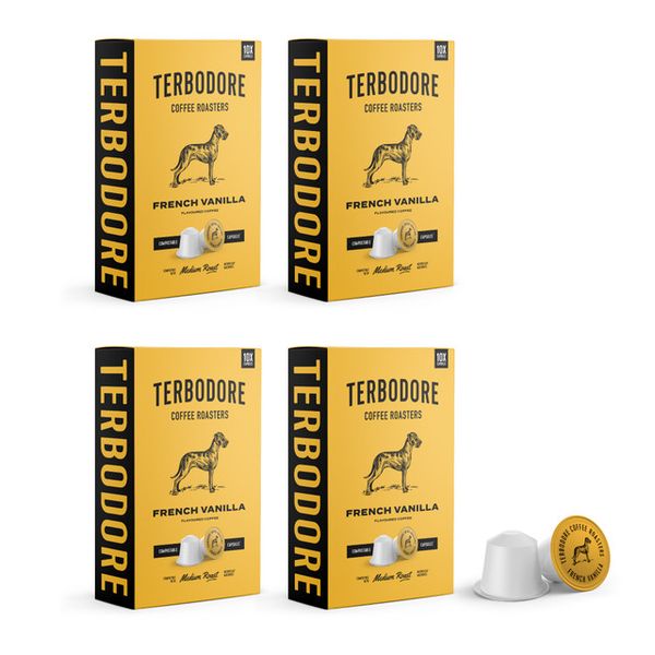 Terbodore French Vanilla 40 Coffee Capsules for Nespresso &amp; Caffeluxe