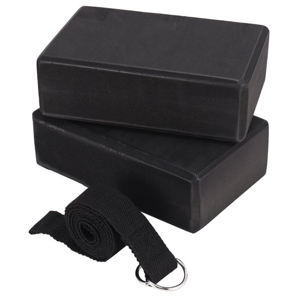 Yoga Block And Yoga Strap Set Universal Stretching Workouts Purple
