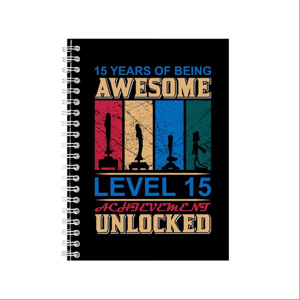 15 Years Of Being Awesome Notebook Gamer Gift Idea A4 Notepad 140