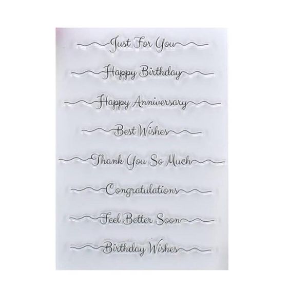 Transparent Birthday Wishes Clear Stamp Set