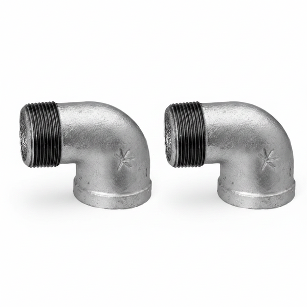 K-Brand 65mm Galvanized Metal Elbow Fitting for Plumbing - 2 Pack