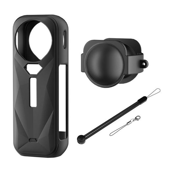 Silicone Case with Lens Cover Compatible with Insta360 X5 Camera