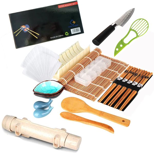 Cart In Mart 21 in 1 Sushi Making Kit With Bazooka Roller &amp; Sushi Maker Set