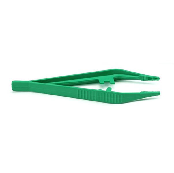 Forceps Plastic Tweezers 12.5cm Green 100's