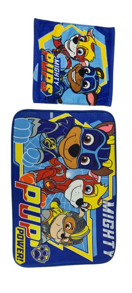 Mighty Pups bathroom mat and facecloth set