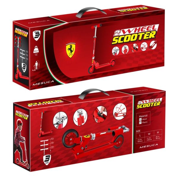 Rugged Racers Ferrari 2 Week Kick Scooter- Red