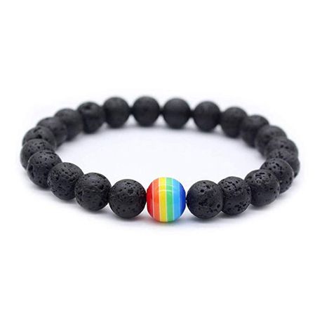 POU Pride Rainbow Ball and Lava Stone Beads Bracelet, Shop Today. Get it  Tomorrow!