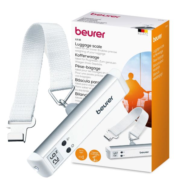 Beurer Luggage Scale with Torch LS 10 Portable - Fits in Your Handbag - To 50kg