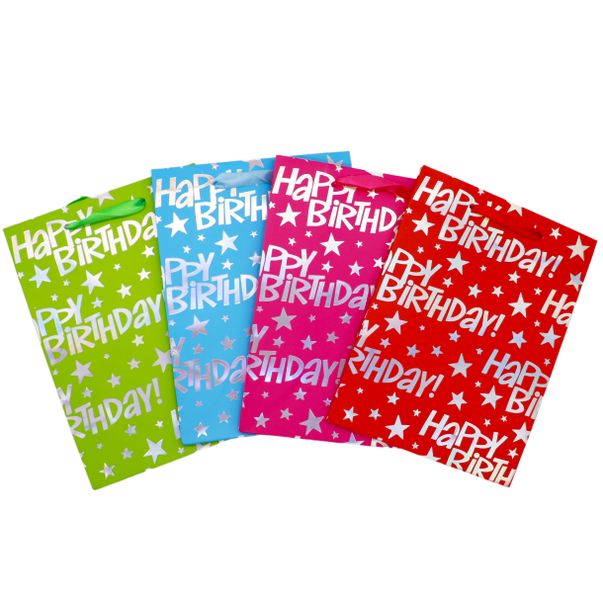 Bundle of Colorful Gift Bags (12 Packs) - 17.5x23.5x8cm