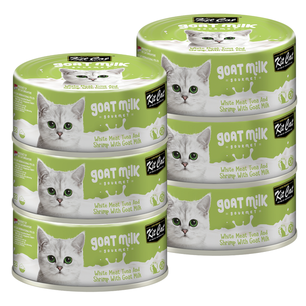 Kit Cat - White Meat Tuna Flakes &amp; Shrimp with Goat's Milk (6 x 70g)