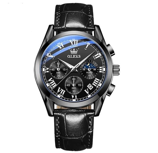 Olevs Luxury Men's Fashion Analog Quartz Watch - Black