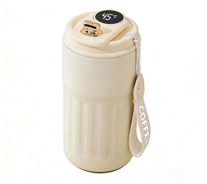 Smart Temp Display Insulated Coffee Tumbler, Leakproof Thermal Flask