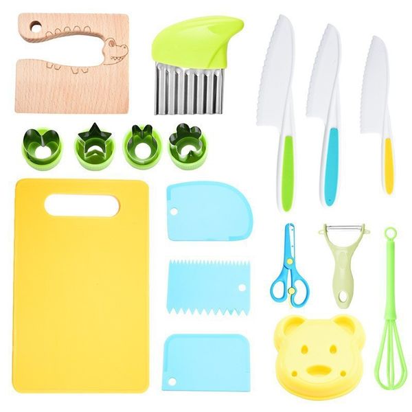 17 piece Kid Safe Knife Set kitchen utensils Dishwasher-Safe