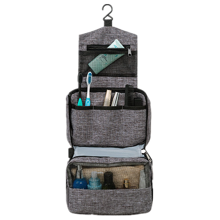 Foldable Large Capacity Travel Zipper Bag Shower Bag with Hanging Hook